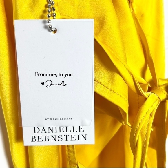 NWT WEWOREWHAT Y2K Satin Cowl Square Neck Sleeveless Open Back Cocktail Gown M - Picture 5 of 7